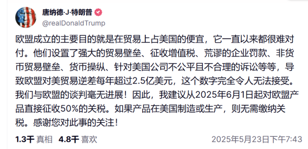 富裕配 特朗普发出两大威胁！直线大跳水