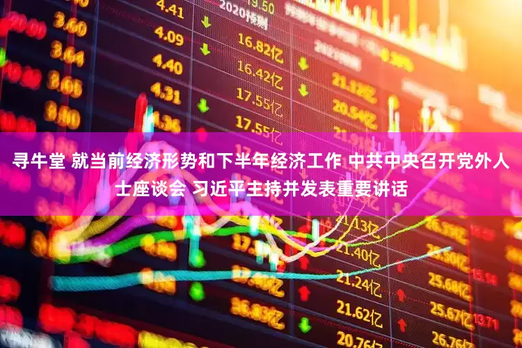 寻牛堂 就当前经济形势和下半年经济工作 中共中央召开党外人士座谈会 习近平主持并发表重要讲话